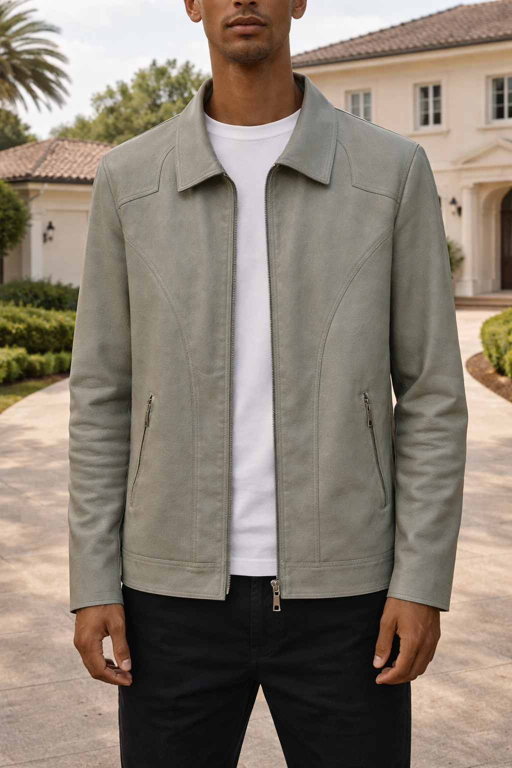 Alistair | Men’s Leather Zip Jacket Classic Collar Casual Outerwear