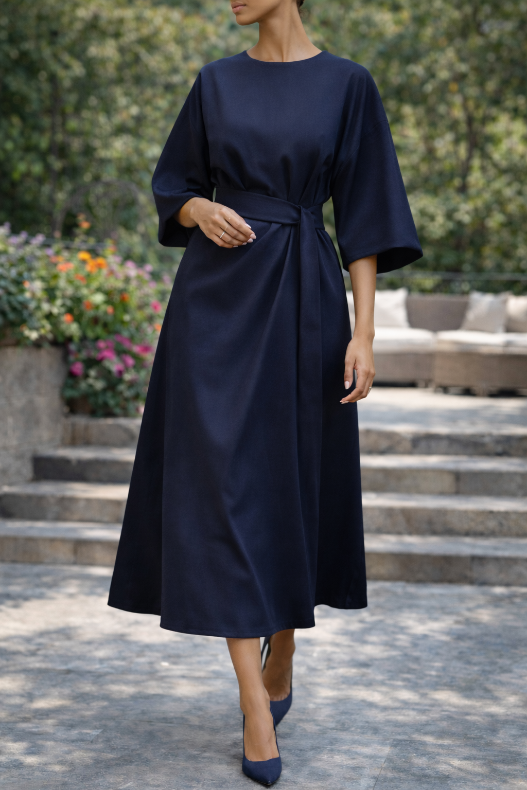 Beatrice | Women Belted Midi Dress
