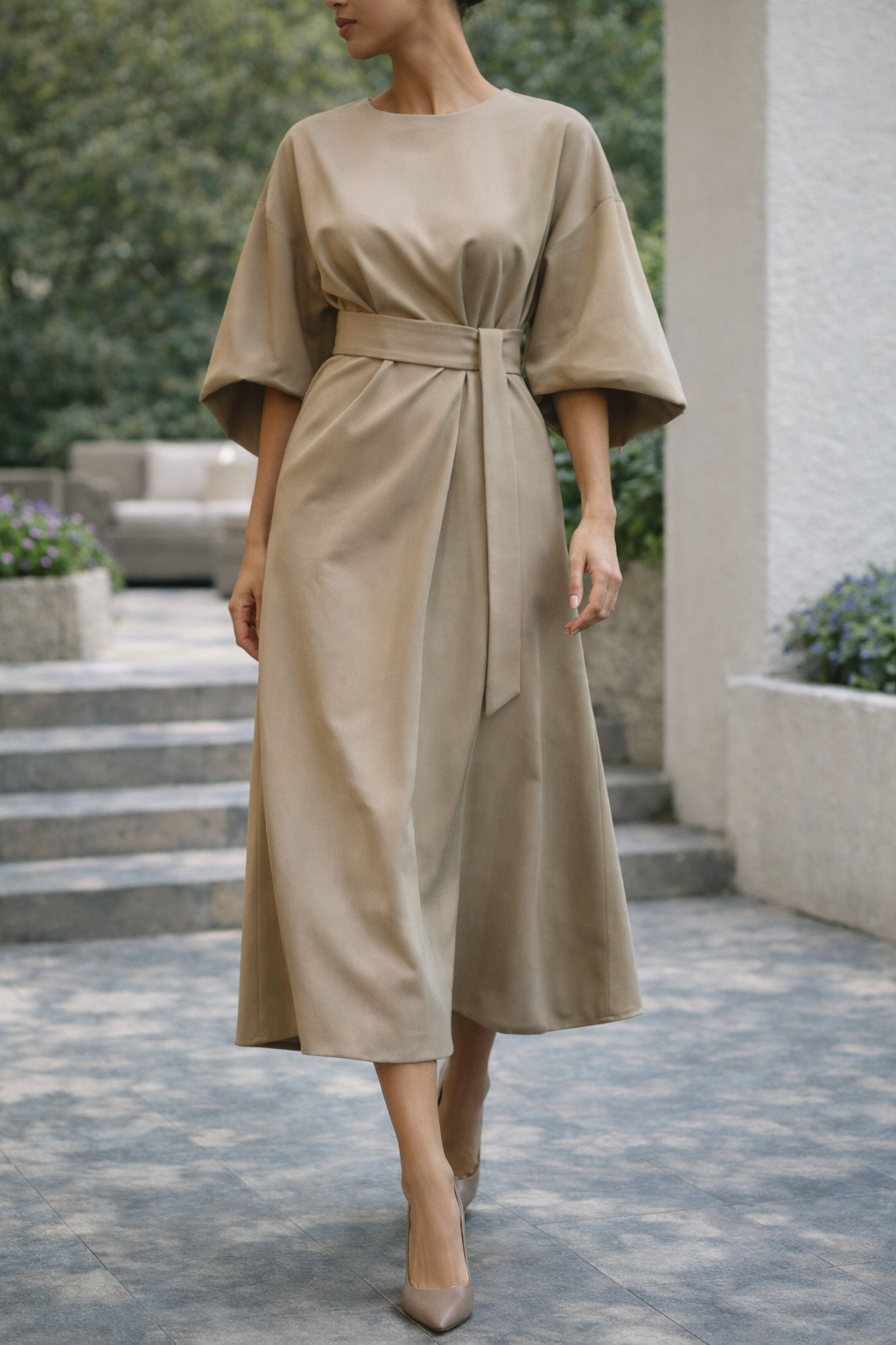 Beatrice | Women Belted Midi Dress