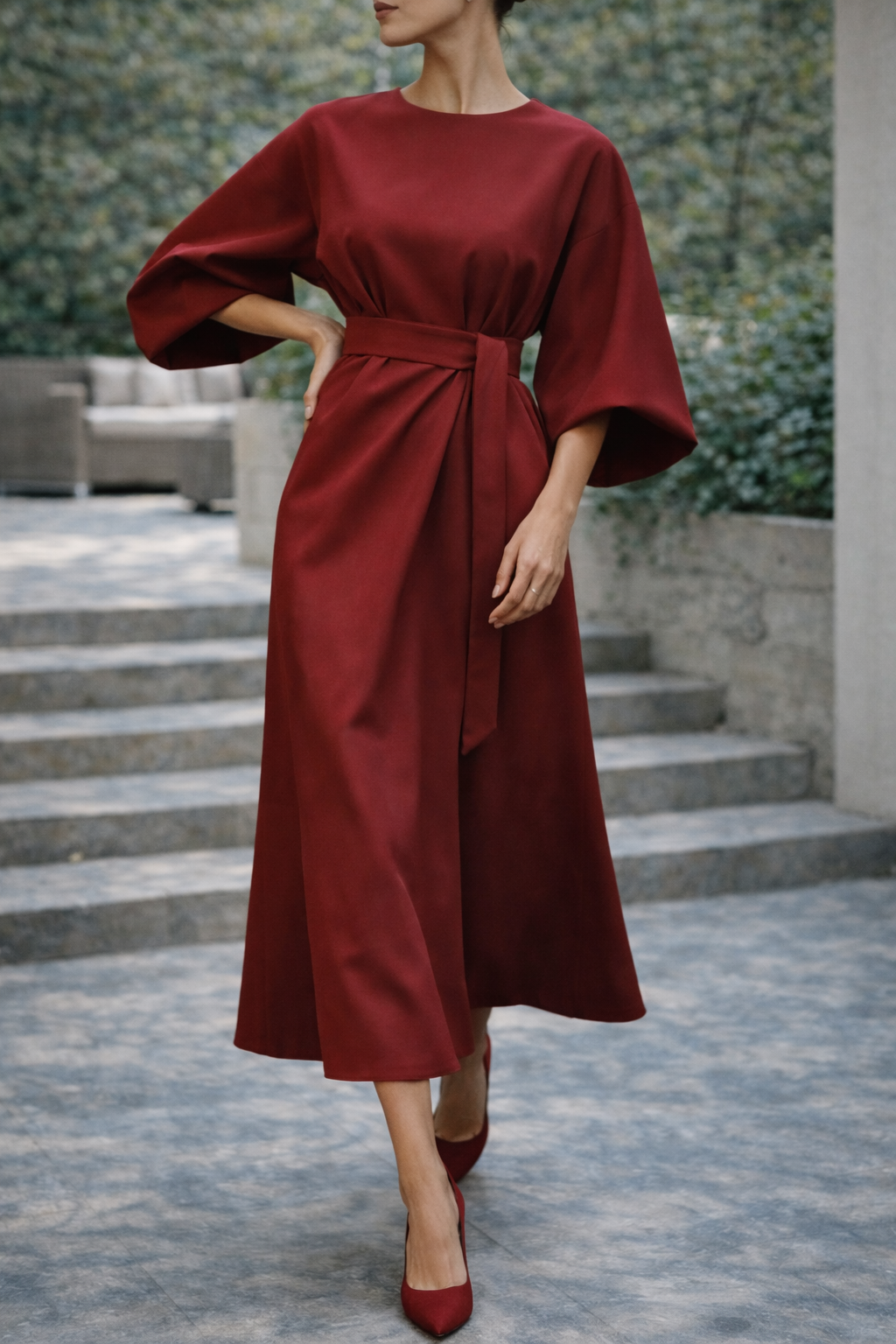 Beatrice | Women Belted Midi Dress