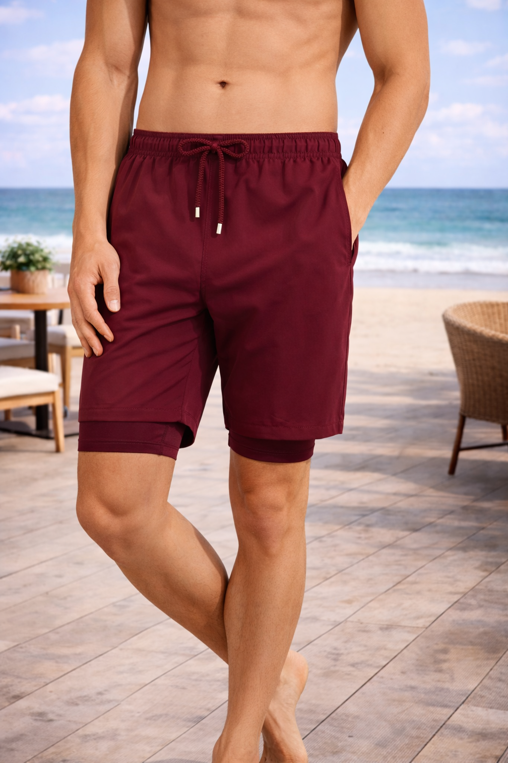 Connor | Men's Printed Swim Shorts with Compression Lining