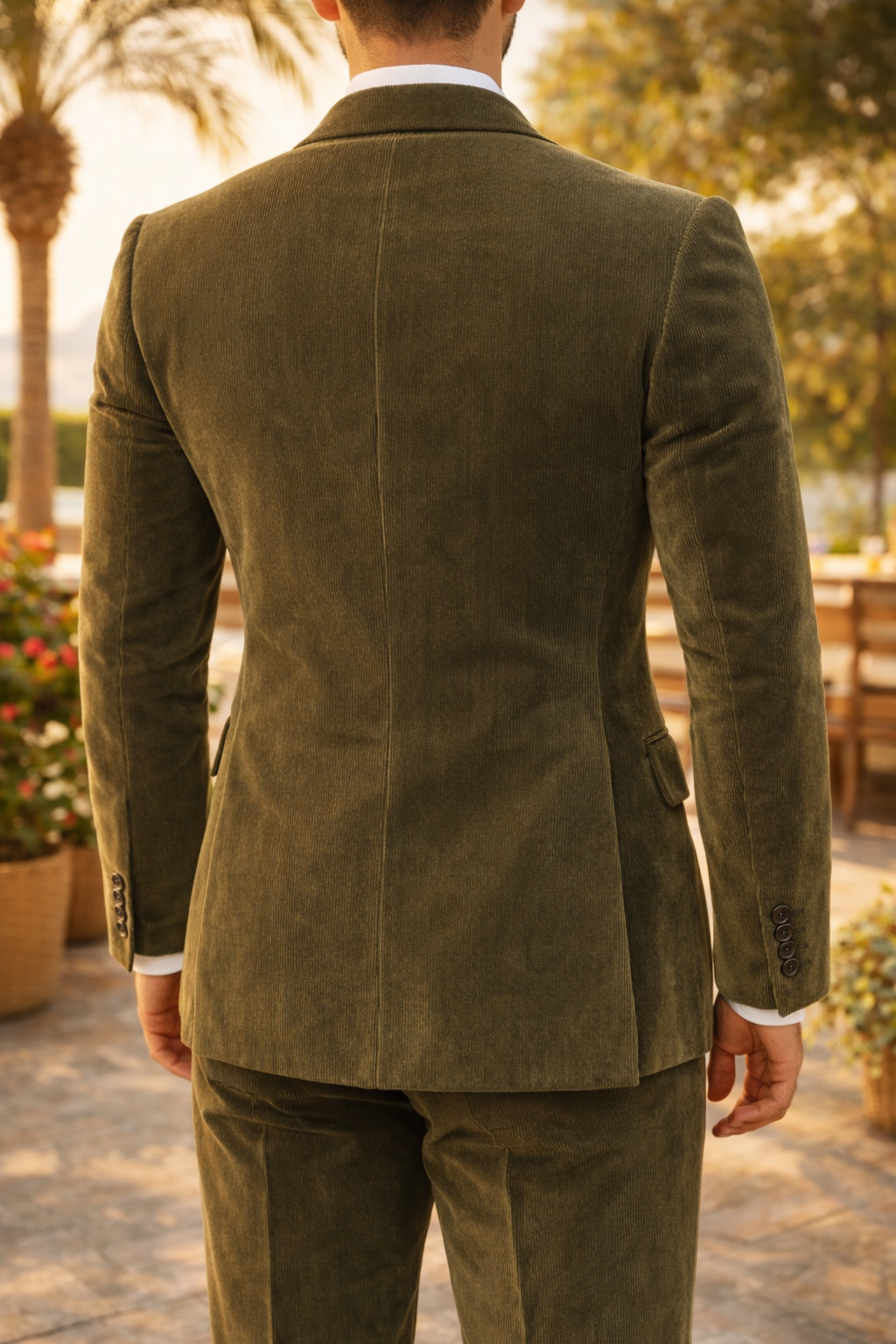 Danny | Double Breasted Corduroy Tailored Blazer with Peak Lapel