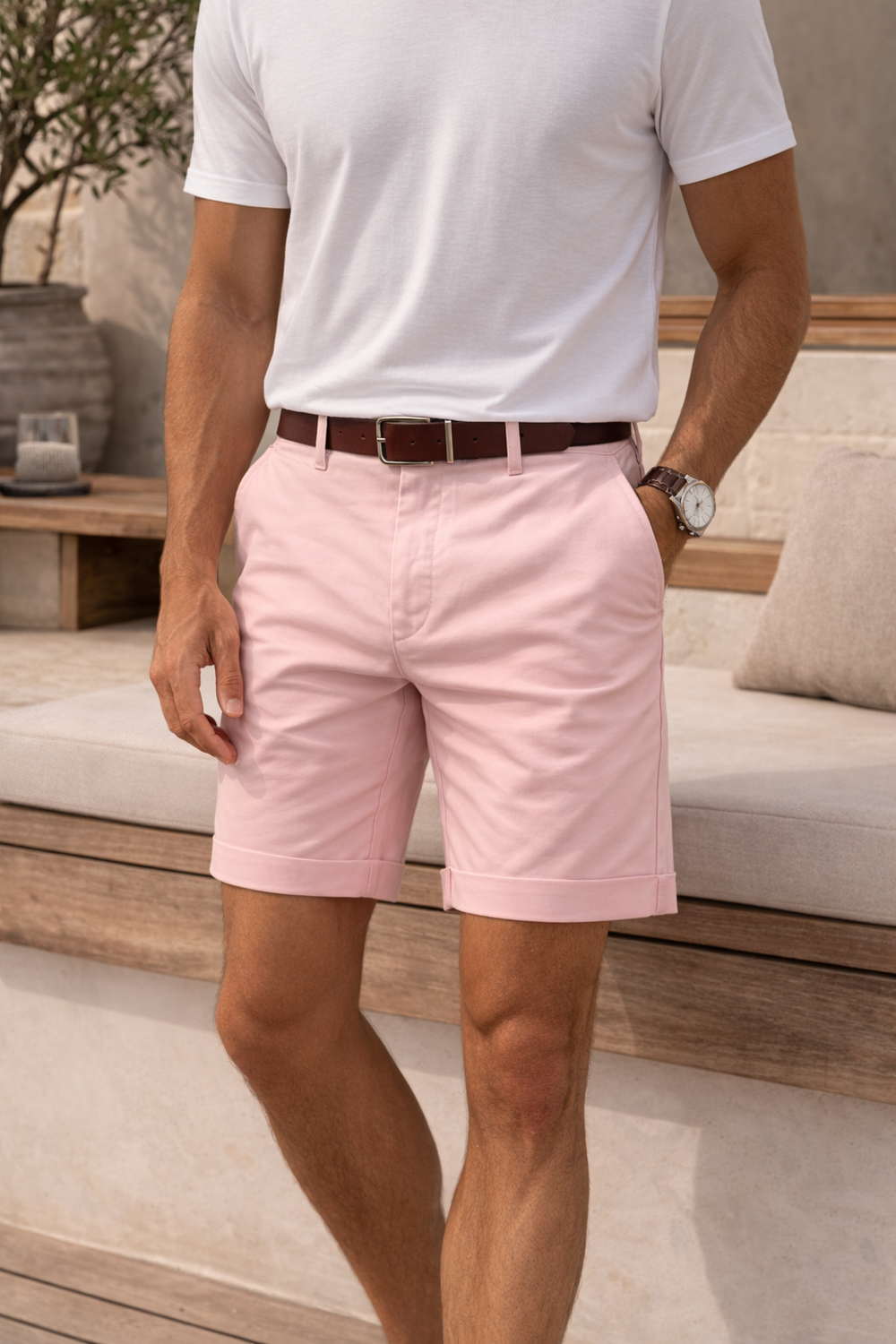Edward | Men’s Tailored Cotton Twill Summer Shorts
