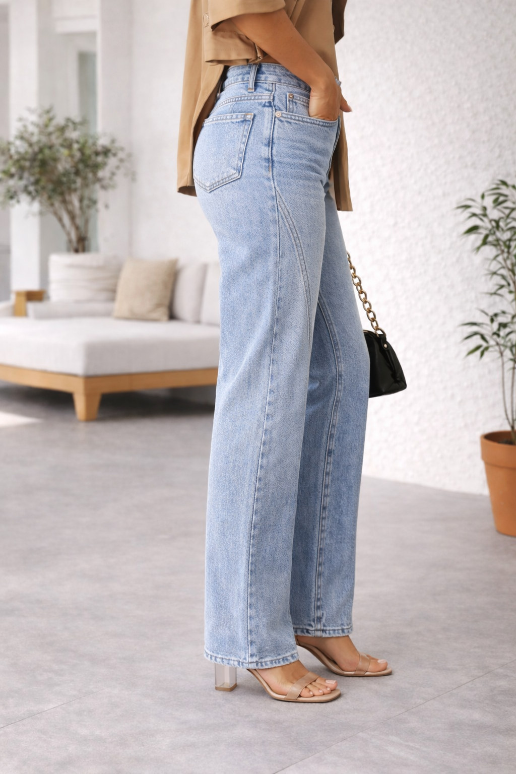 Emily | Women’s High Waist Wide Leg Denim Jeans