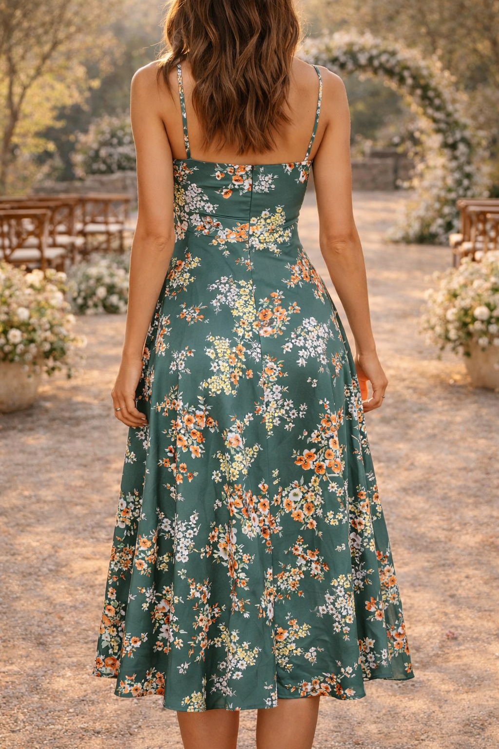 Hailey | Floral Print Tie Front Midi Wedding Guest Dress