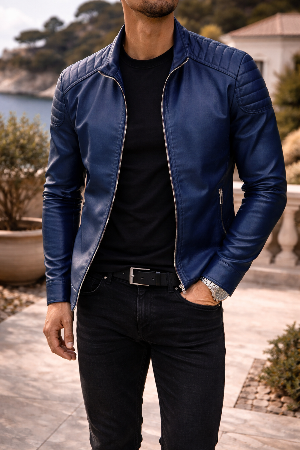 Harrison | Men’s Zip Up Leather Jacket