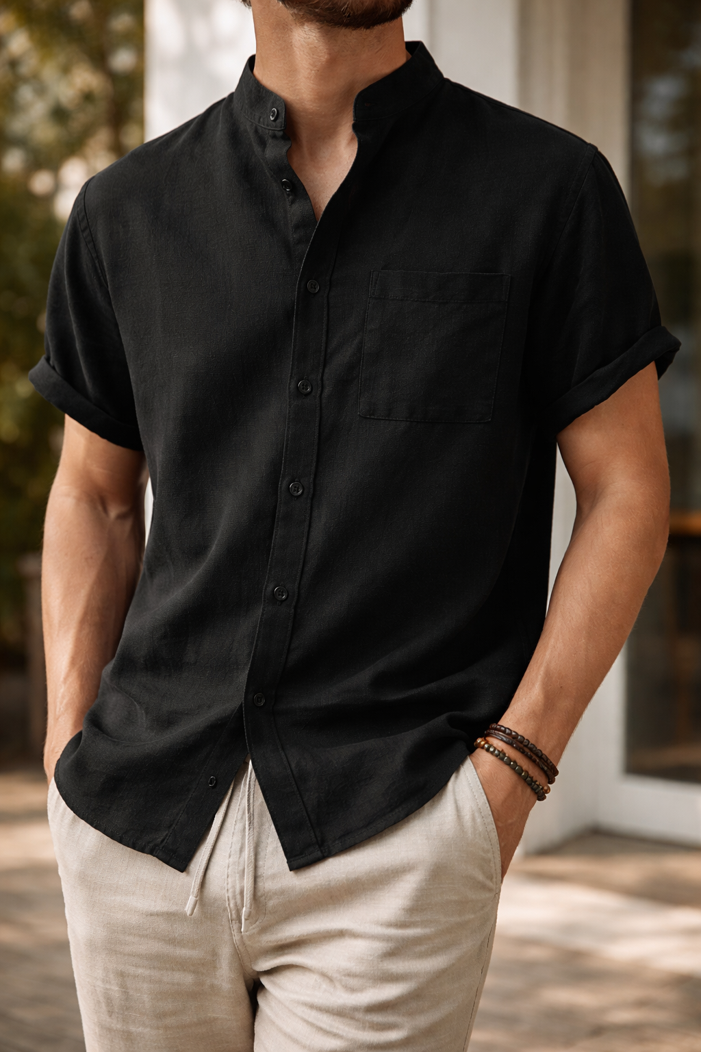 James | Men’s Short Sleeve Button Down Summer Shirt
