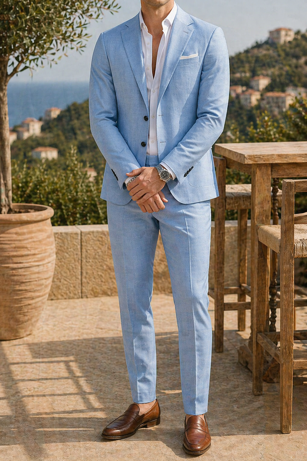 Kingston | Men’s Linen 2 Piece Suit Blazer and Trousers Set