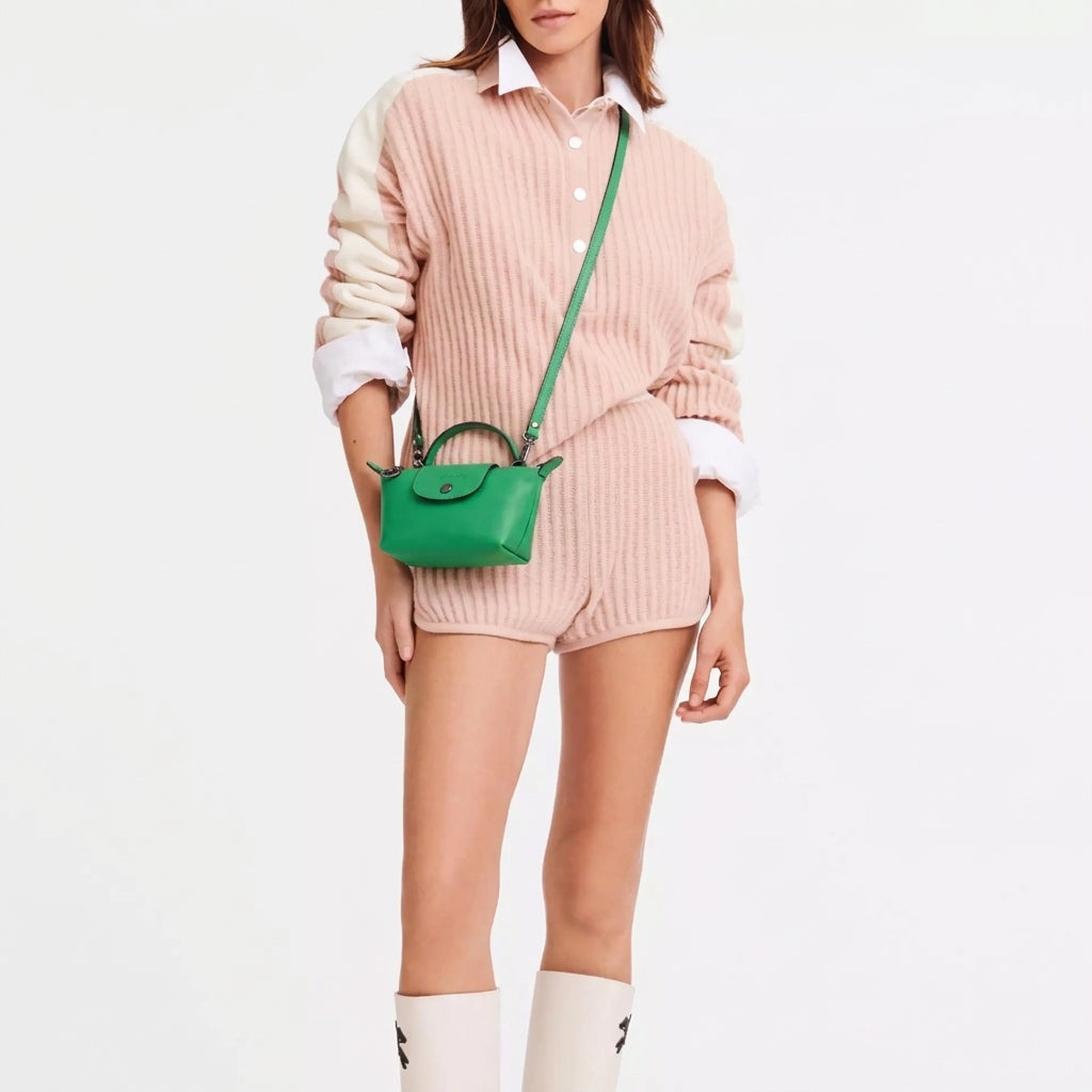 LONGCHAMP MINI LEATHER TOTE - EMERALD