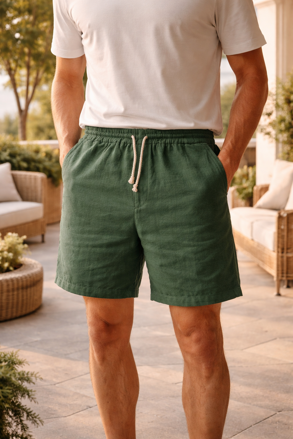 Logan | Drawstring Linen Casual Shorts with Elasticated Waist