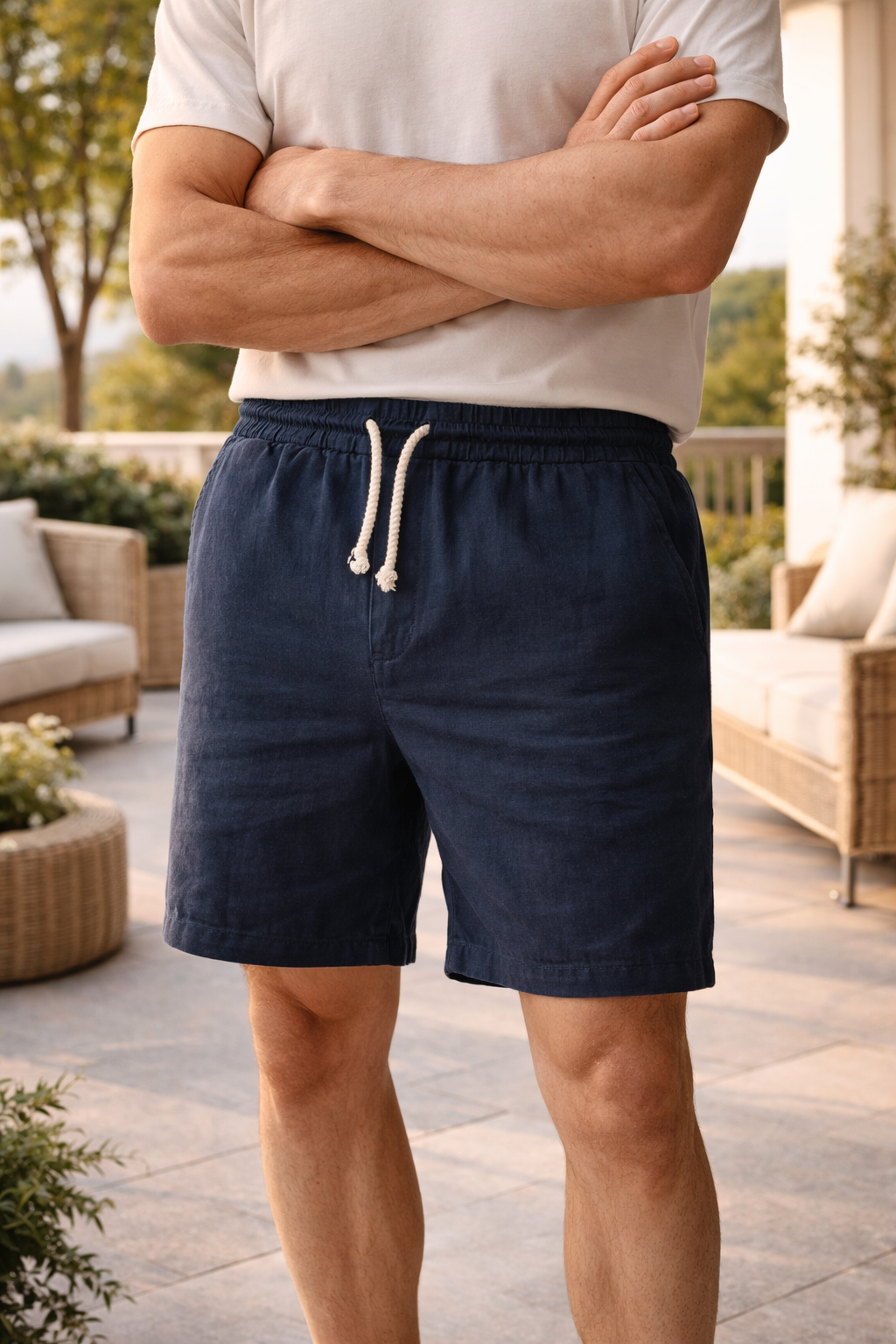 Logan | Drawstring Linen Casual Shorts with Elasticated Waist