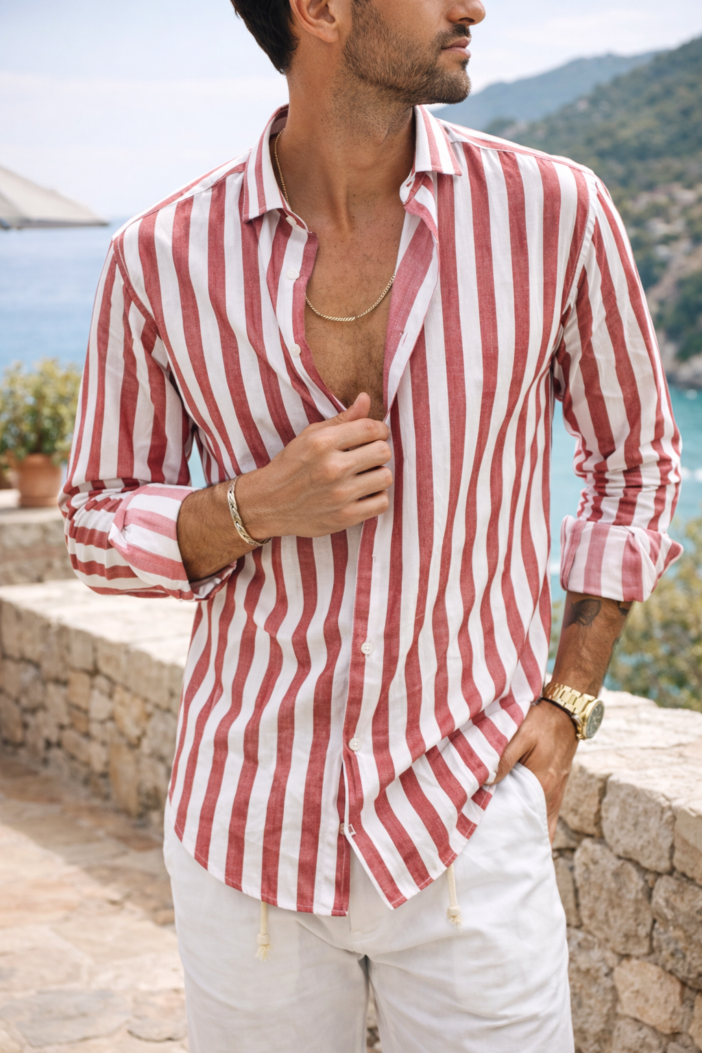 Luca | Men’s Striped Button Down Shirt