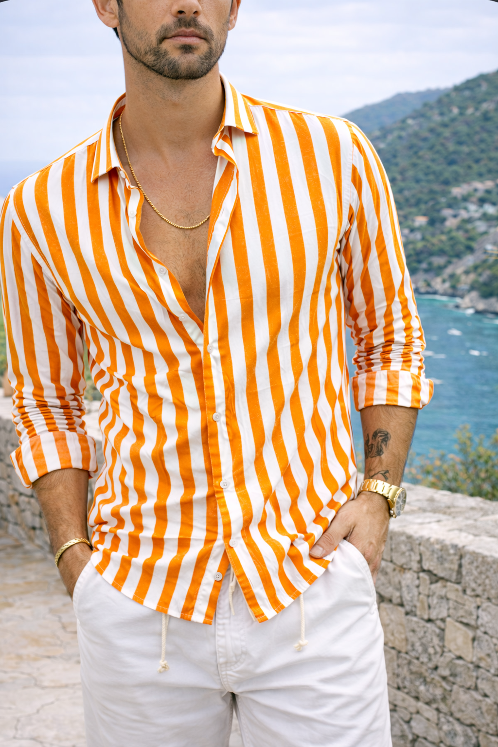 Luca | Men’s Striped Button Down Shirt