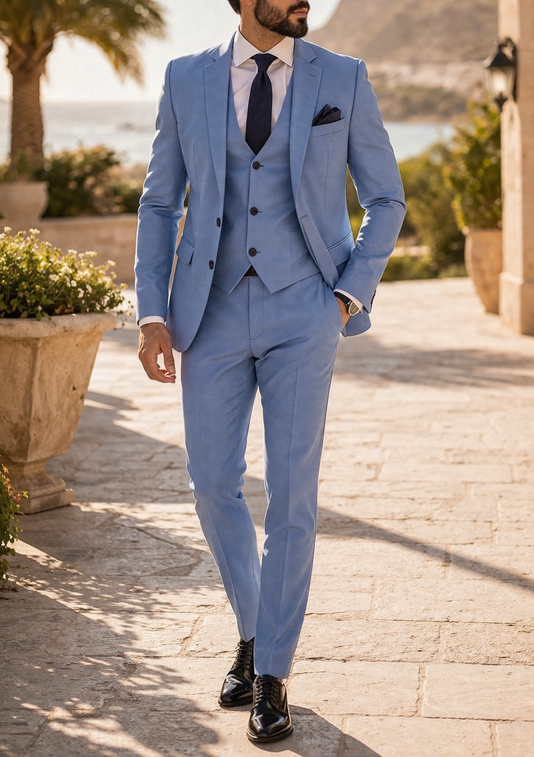 Michael | Men’s Three Piece Tailored Wedding Suit with Waistcoat