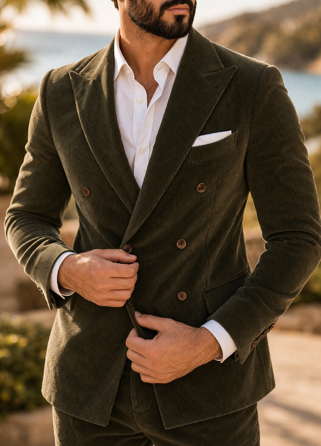 Milo | Men’s Three Piece Corduroy Tailored Wedding Suit