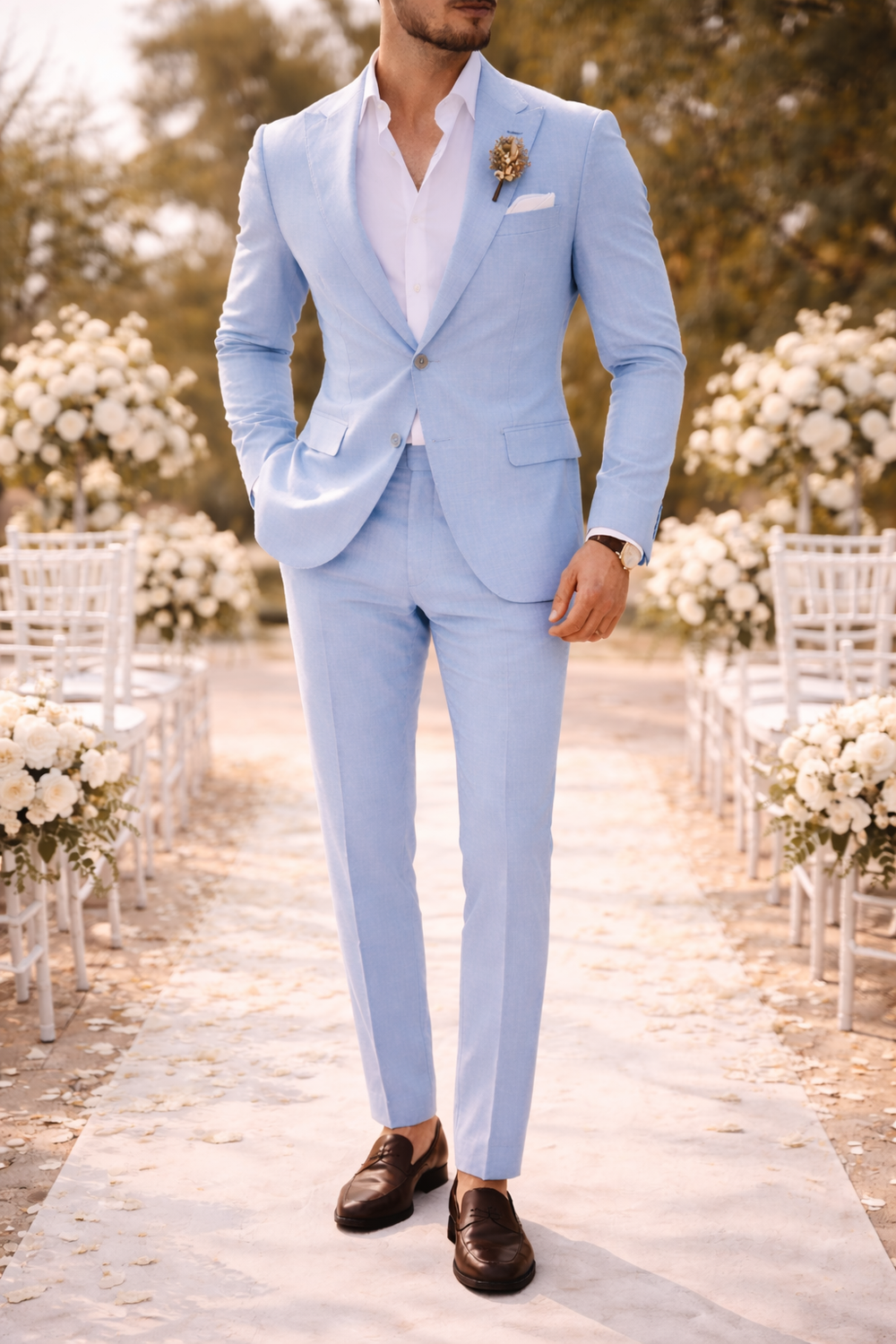 Ray | Tailored Single Breasted 2 Piece Wedding Suit Set