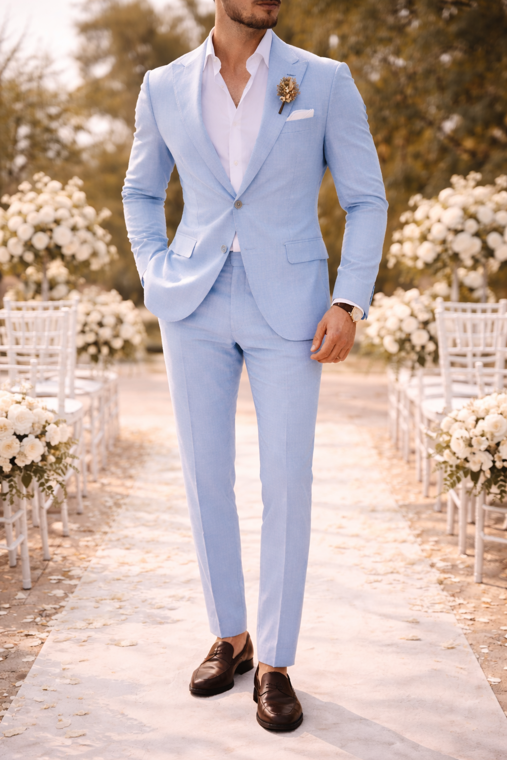 Ray | Tailored Single Breasted 2 Piece Wedding Suit Set