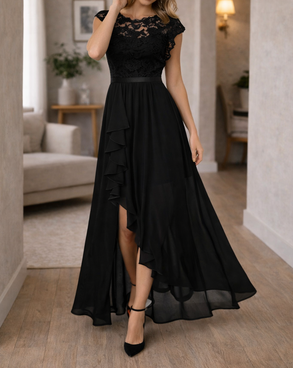 Rose | Women's Lace Bodice A-Line Maxi Dress