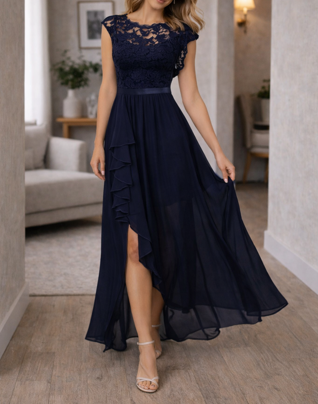 Rose | Women's Lace Bodice A-Line Maxi Dress