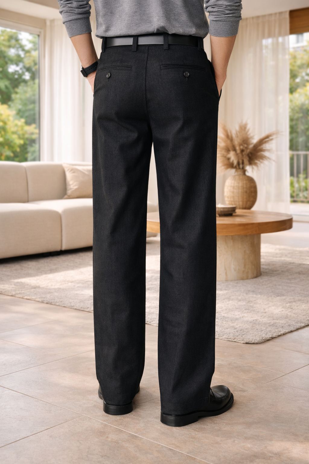 Scott | Men’s Pleated Wide Leg Jeans with Straight Fit